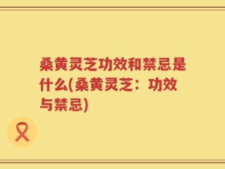 桑黄灵芝功效和禁忌是什么(桑黄灵芝：功效与禁忌)