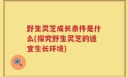 野生灵芝成长条件是什么(探究野生灵芝的适宜生长环境)