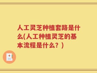 人工灵芝种植套路是什么(人工种植灵芝的基本流程是什么？)