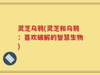 灵芝乌鸦(灵芝和乌鸦：喜欢破解的智慧生物)