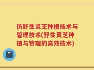 仿野生灵芝种植技术与管理技术(野生灵芝种植与管理的高效技术)