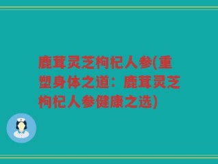 鹿茸灵芝枸杞人参(重塑身体之道：鹿茸灵芝枸杞人参健康之选)