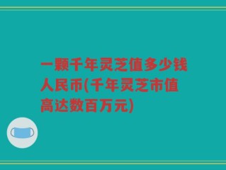 一颗千年灵芝值多少钱人民币(千年灵芝市值高达数百万元)