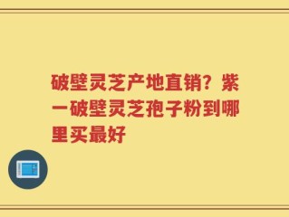 破壁灵芝产地直销？紫一破壁灵芝孢子粉到哪里买最好