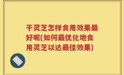 干灵芝怎样食用效果最好呢(如何最优化地食用灵芝以达最佳效果)