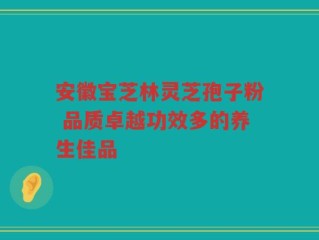 安徽宝芝林灵芝孢子粉 品质卓越功效多的养生佳品