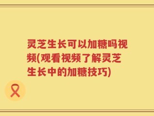 灵芝生长可以加糖吗视频(观看视频了解灵芝生长中的加糖技巧)