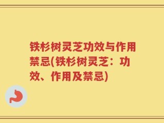 铁杉树灵芝功效与作用禁忌(铁杉树灵芝：功效、作用及禁忌)
