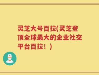 灵芝大号百拉(灵芝登顶全球最大的企业社交平台百拉！)