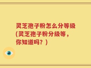 灵芝孢子粉怎么分等级(灵芝孢子粉分级等，你知道吗？)