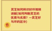 灵芝如何辨识好坏视频讲解(如何判断灵芝的优质与劣质？—灵芝好与坏的区分)