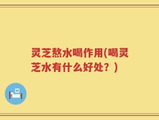 灵芝熬水喝作用(喝灵芝水有什么好处？)