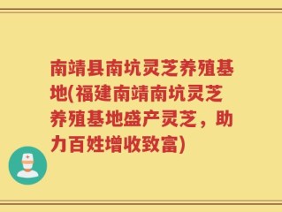 南靖县南坑灵芝养殖基地(福建南靖南坑灵芝养殖基地盛产灵芝，助力百姓增收致富)