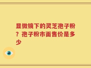显微镜下的灵芝孢子粉？孢子粉市面售价是多少