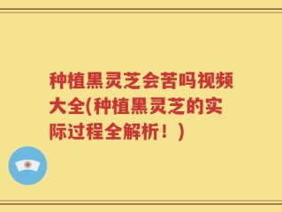 种植黑灵芝会苦吗视频大全(种植黑灵芝的实际过程全解析！)