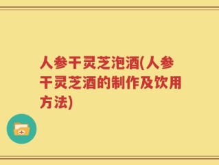 人参干灵芝泡酒(人参干灵芝酒的制作及饮用方法)