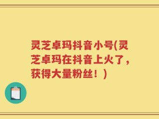 灵芝卓玛抖音小号(灵芝卓玛在抖音上火了，获得大量粉丝！)