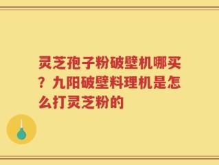 灵芝孢子粉破壁机哪买？九阳破壁料理机是怎么打灵芝粉的