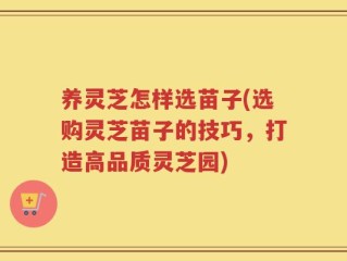 养灵芝怎样选苗子(选购灵芝苗子的技巧，打造高品质灵芝园)
