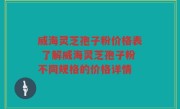 威海灵芝孢子粉价格表 了解威海灵芝孢子粉不同规格的价格详情