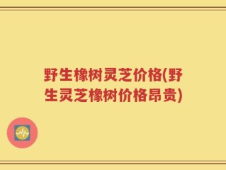 野生橡树灵芝价格(野生灵芝橡树价格昂贵)