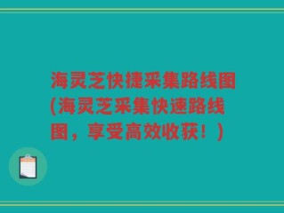 海灵芝快捷采集路线图(海灵芝采集快速路线图，享受高效收获！)