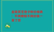 盒装灵芝孢子粉价格表：不同规格不同价格一目了然