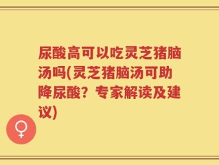 尿酸高可以吃灵芝猪脑汤吗(灵芝猪脑汤可助降尿酸？专家解读及建议)