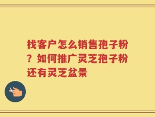 找客户怎么销售孢子粉？如何推广灵芝孢子粉还有灵芝盆景