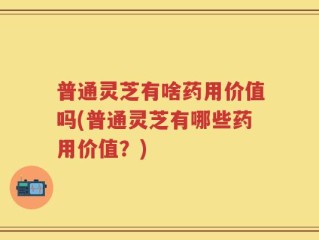 普通灵芝有啥药用价值吗(普通灵芝有哪些药用价值？)