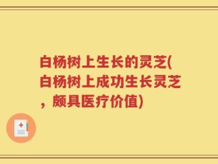 白杨树上生长的灵芝(白杨树上成功生长灵芝，颇具医疗价值)