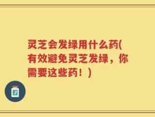 灵芝会发绿用什么药(有效避免灵芝发绿，你需要这些药！)