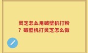 灵芝怎么用破壁机打粉？破壁机打灵芝怎么做