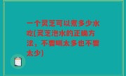 一个灵芝可以煮多少水吃(灵芝泡水的正确方法，不要喝太多也不要太少)