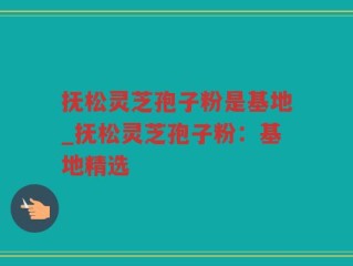 抚松灵芝孢子粉是基地_抚松灵芝孢子粉：基地精选