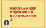 天麻灵芝人参枸杞酒的功效(提神醒脑 天麻灵芝人参枸杞酒不可错过)