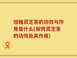 培植灵芝茶的功效与作用是什么(探究灵芝茶的功效及其作用)