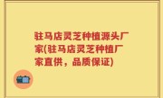 驻马店灵芝种植源头厂家(驻马店灵芝种植厂家直供，品质保证)