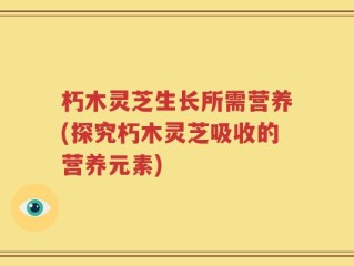 朽木灵芝生长所需营养(探究朽木灵芝吸收的营养元素)
