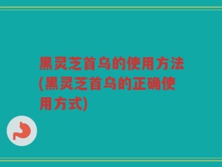 黑灵芝首乌的使用方法(黑灵芝首乌的正确使用方式)
