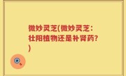 微妙灵芝(微妙灵芝：壮阳植物还是补肾药？)
