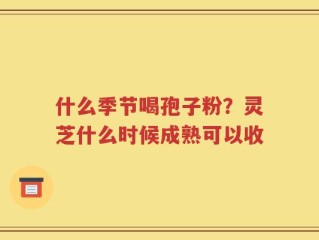 什么季节喝孢子粉？灵芝什么时候成熟可以收