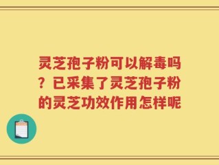 灵芝孢子粉可以解毒吗？已采集了灵芝孢子粉的灵芝功效作用怎样呢