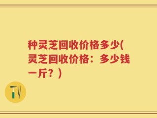种灵芝回收价格多少(灵芝回收价格：多少钱一斤？)