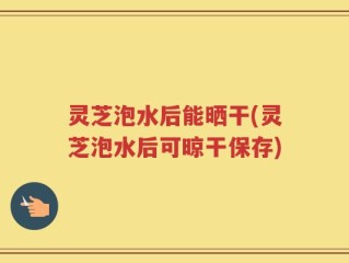 灵芝泡水后能晒干(灵芝泡水后可晾干保存)