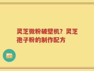 灵芝微粉破壁机？灵芝孢子粉的制作配方