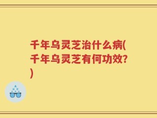 千年乌灵芝治什么病(千年乌灵芝有何功效？)