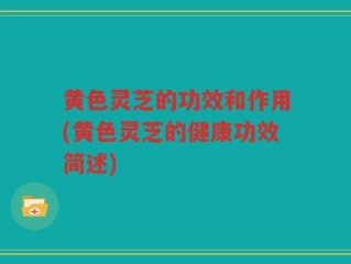 黄色灵芝的功效和作用(黄色灵芝的健康功效简述)