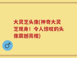 大灵芝头像(神奇大灵芝现身！令人惊叹的头像震撼亮相)