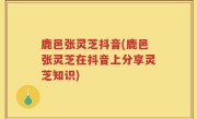 鹿邑张灵芝抖音(鹿邑张灵芝在抖音上分享灵芝知识)